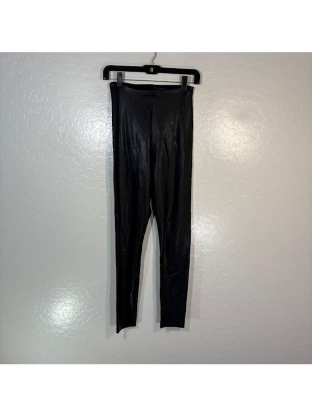 Commando Leggings Womens M Black Faux Leather High Rise Ankle Pull On Pants